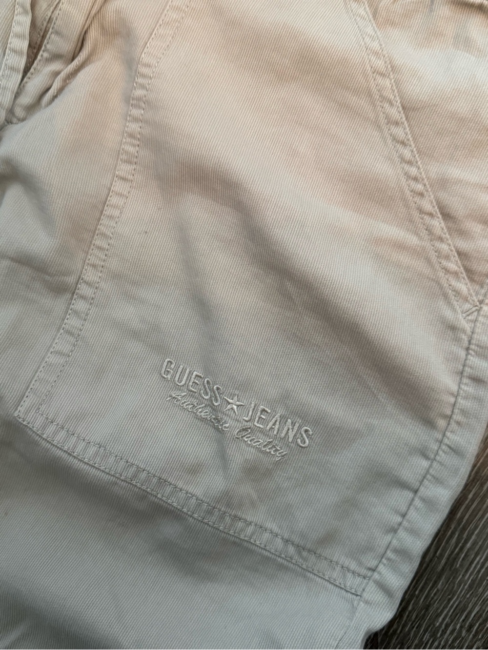 Guess Men’s Light Beige Chinos with Embroidered Logo